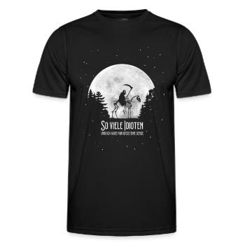 So viele Idioten aber nur eine Sense - Männer Funktions-T-Shirt - Schwarz - Vorne - AI Model Male 178 dark (178cm)