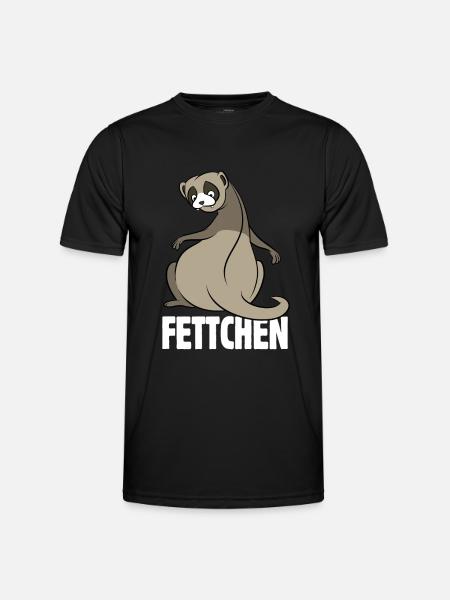 Fettchen - Frettchen mit dickem Po - Geschenk - Männer Funktions-T-Shirt - Schwarz