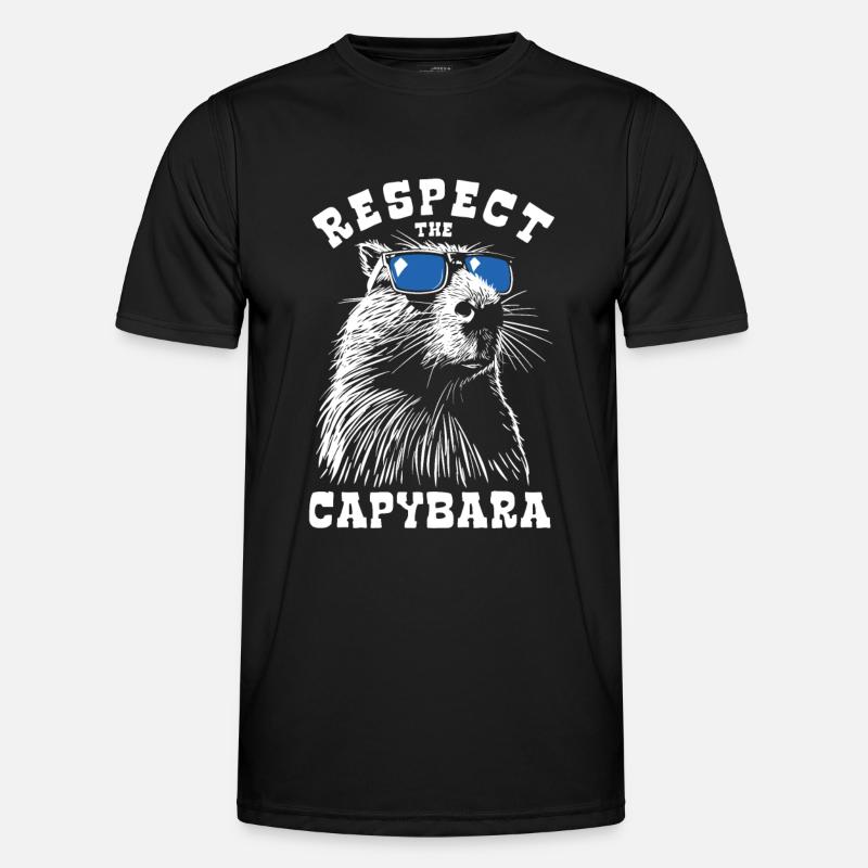 Respect The Capybara - Spruch - Men's Functional T-Shirt - black