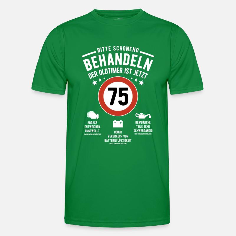 Oldtimer schonend behandeln - 75. Geburtstag Männer Funktions-T-Shirt