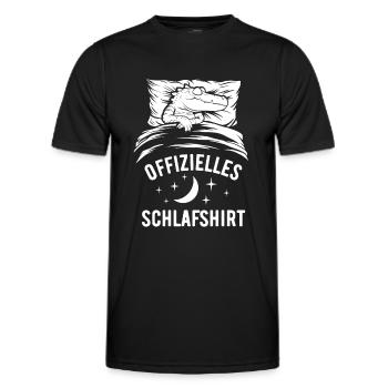 Offizielles Schlafshirt lustiger Alligator - Männer Funktions-T-Shirt - Schwarz - Vorne - AI Model Male 178 dark (178cm)
