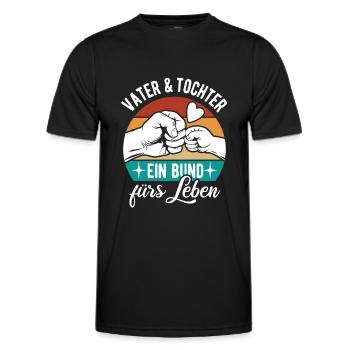 Vater und Tochter - Ein Bund fürs Leben - Männer Funktions-T-Shirt - Schwarz - Vorne - AI Model Male 178 dark (178cm)
