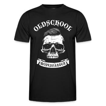 Oldschool Moped Fahrer - Männer Funktions-T-Shirt - Schwarz - Vorne - AI Model Male 178 dark (178cm)