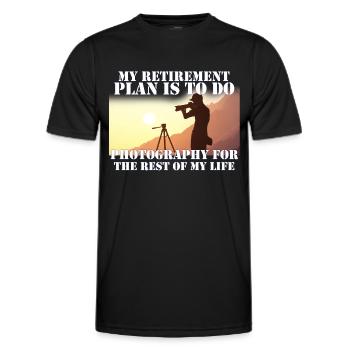 Retired Photographer - Männer Funktions-T-Shirt - Schwarz - Vorne - AI Model Male 178 dark (178cm)