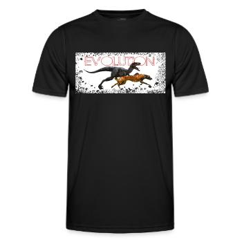 Evolution Comic Dog - Men's Functional T-Shirt - black - Front - AI Model Male 178 dark (178cm)