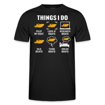 Dinge, die ich tue Pilot My Boat T-Shirt Captain Boat - Männer Funktions-T-Shirt - Schwarz - Vorne - AI Model Male 178 dark (178cm)