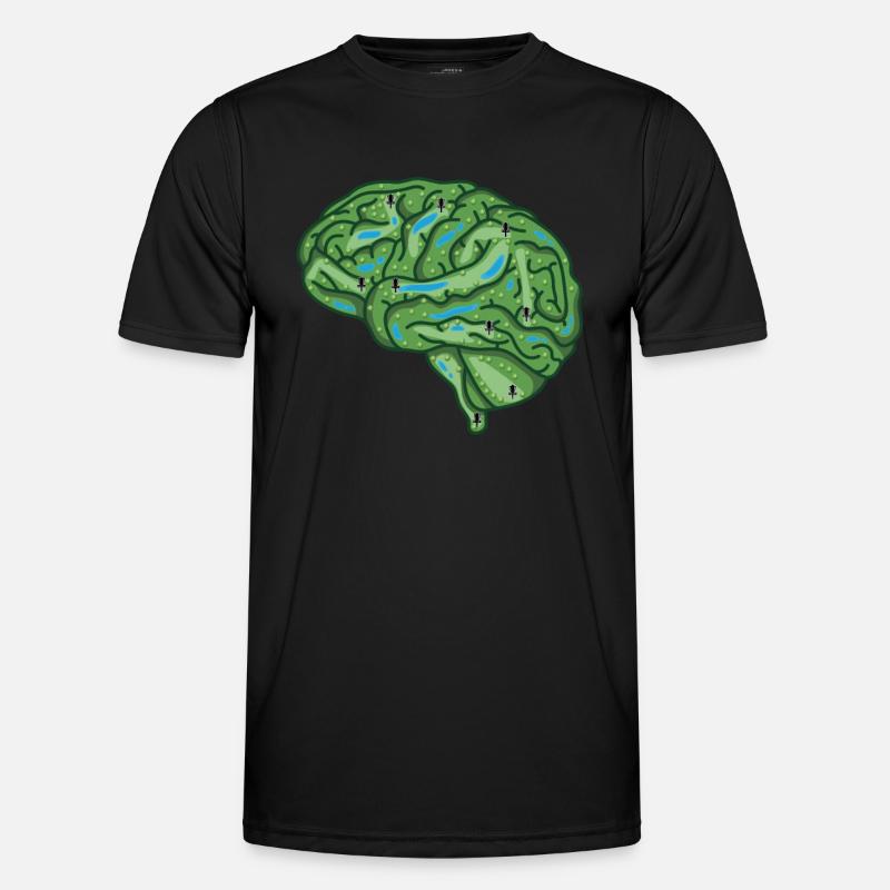 Disc Golf Brain - Männer Funktions-T-Shirt - Schwarz