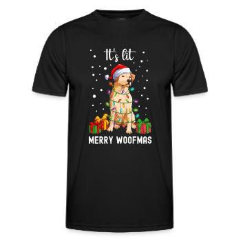 Its lit Merry Woofmas - Men's Functional T-Shirt - black - Front - AI Model Male 178 dark (178cm)