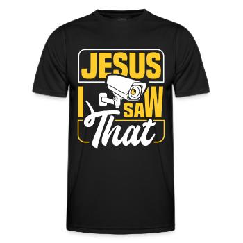 Jesus, das habe ich gesehen. - Männer Funktions-T-Shirt - Schwarz - Vorne - AI Model Male 178 dark (178cm)