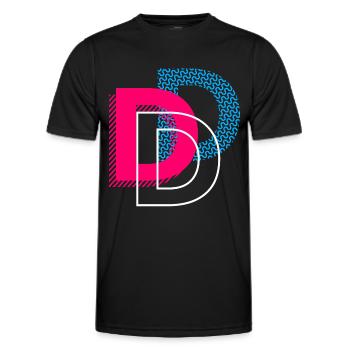 Lettre initiale D - T-shirt sport Homme - noir - Devant - AI Model Male 178 dark (178cm)