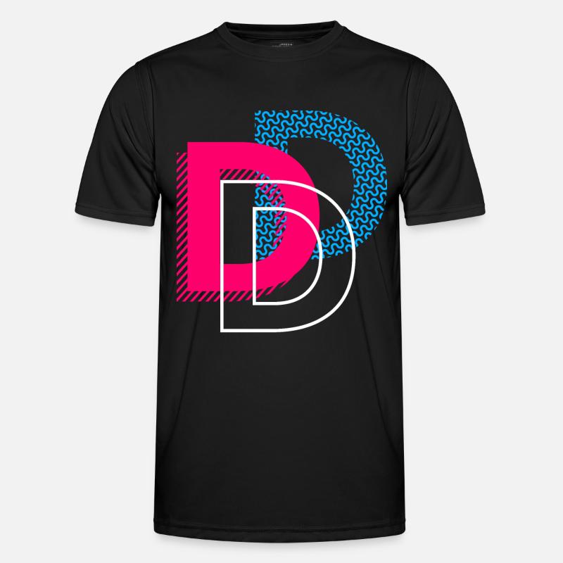 Anfangsbuchstabe D - Männer Funktions-T-Shirt - Schwarz