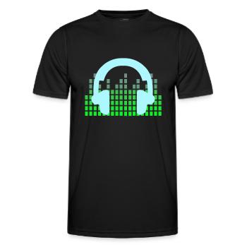 DJ Music Disco Headphones - Men's Functional T-Shirt - black - Front - AI Model Male 178 dark (178cm)