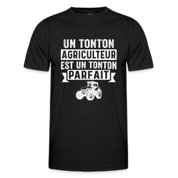 Un tonton agriculteur est un tonton parfait - T-shirt sport Homme - noir - Devant - AI Model Male 178 dark (178cm)