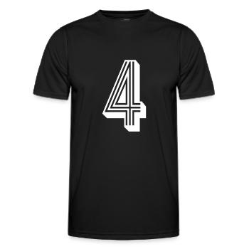 4 Jahre Trikotnummer 4 - Männer Funktions-T-Shirt - Schwarz - Vorne - AI Model Male 178 dark (178cm)