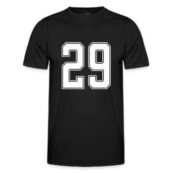 29 years jersey number 29 - Men's Functional T-Shirt - black - Front - AI Model Male 178 dark (178cm)