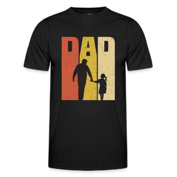 Retro Vater und Tochter T-Shirt Papa Tochter - Männer Funktions-T-Shirt - Schwarz - Vorne - AI Model Male 178 dark (178cm)