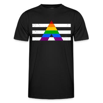 Straight Ally Pride Flag Black Shirt Edition - Männer Funktions-T-Shirt - Schwarz - Vorne - AI Model Male 178 dark (178cm)