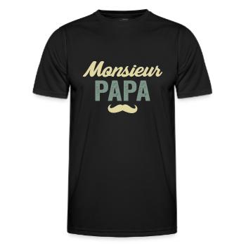Herr Vater Vater T-Shirt - Männer Funktions-T-Shirt - Schwarz - Vorne - AI Model Male 178 dark (178cm)