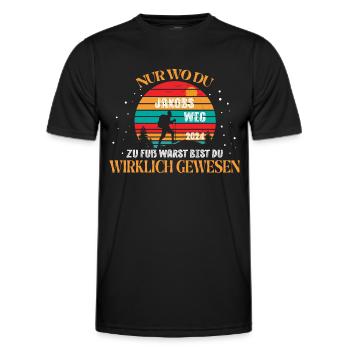 Jakobsweg 2024 - Nur wo du zu Fuß warst - Männer Funktions-T-Shirt - Schwarz - Vorne - AI Model Male 178 dark (178cm)