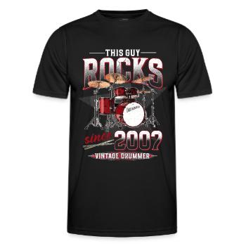 2007 Vintage Drum Drummer Anniversaire - T-shirt sport Homme - noir - Devant - AI Model Male 178 dark (178cm)
