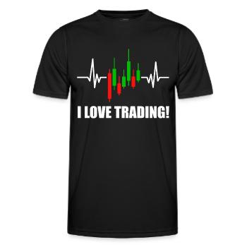 I Love Trading Heartbeat Chart for Day Trader - Männer Funktions-T-Shirt - Schwarz - Vorne - AI Model Male 178 dark (178cm)