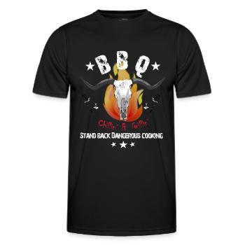 BBQ dangerous cooking - Männer Funktions-T-Shirt - Schwarz - Vorne - AI Model Male 178 dark (178cm)