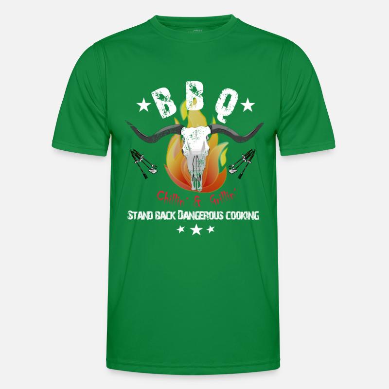 BBQ dangerous cooking Männer Funktions-T-Shirt