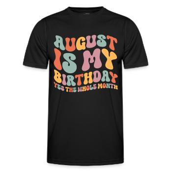Août Anniversaire - T-shirt sport Homme - noir - Devant - AI Model Male 178 dark (178cm)
