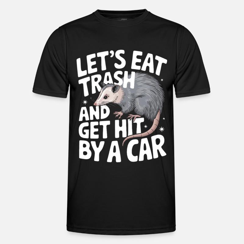 Opossum Possum Tier - Männer Funktions-T-Shirt - Schwarz