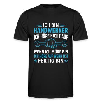ich bin handwerker - Männer Funktions-T-Shirt - Schwarz - Vorne - AI Model Male 178 dark (178cm)