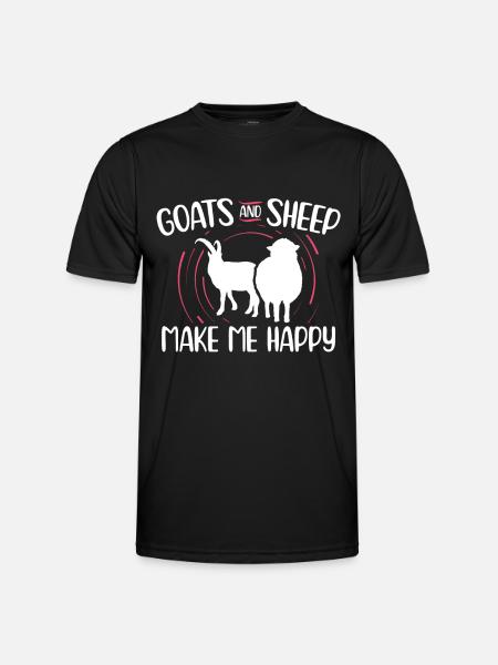 Ziegen und Schafe machen mich glücklich - Landwirt - Männer Funktions-T-Shirt - Schwarz