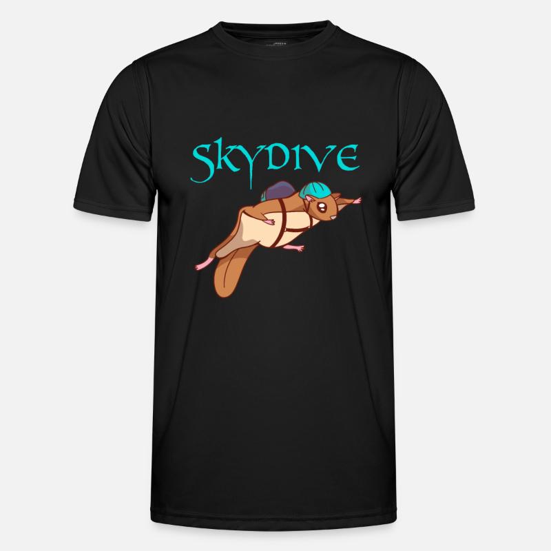 Wingsuit Skydive Eichhörnchen Fallschirmspringer - Männer Funktions-T-Shirt - Schwarz