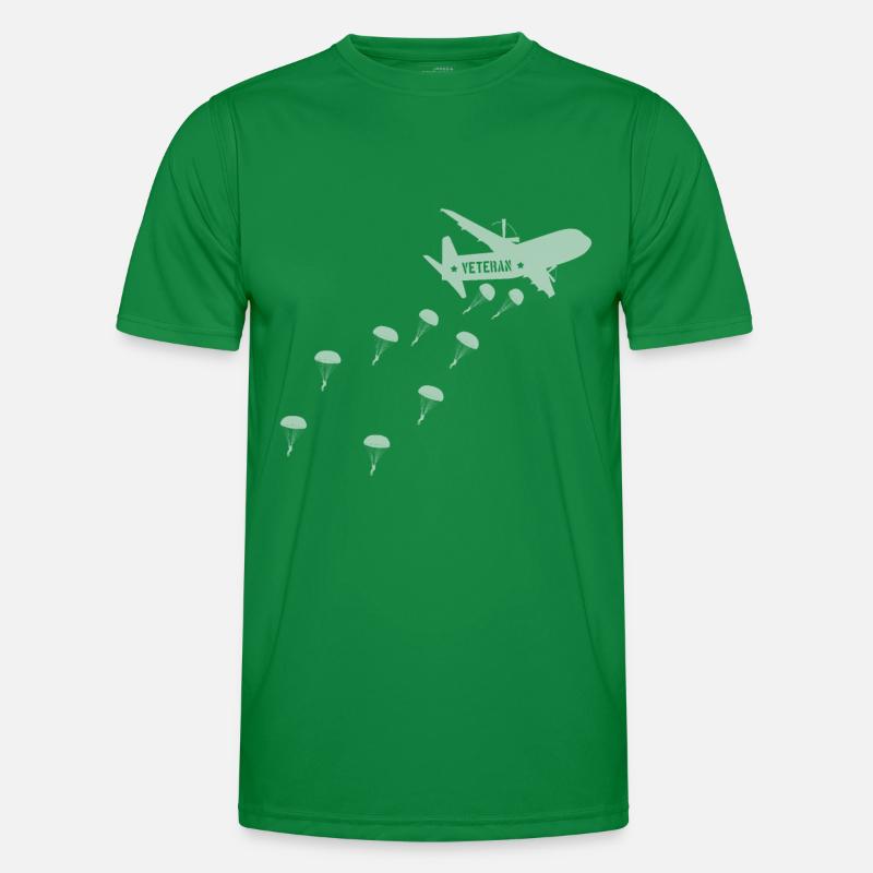 Fallschirmjäger Veteran Flugzeug Absprung Männer Funktions-T-Shirt