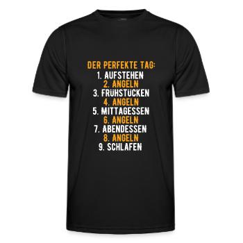 Angeln Angeltag Lustiges Angler Geschenk - Männer Funktions-T-Shirt - Schwarz - Vorne - AI Model Male 178 dark (178cm)