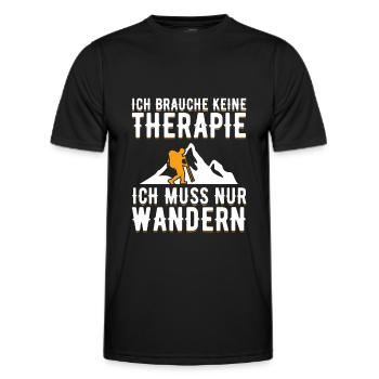 Wandern Lustiges Wander Outfit - Männer Funktions-T-Shirt - Schwarz - Vorne - AI Model Male 178 dark (178cm)
