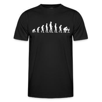 Human Evolution the Computer Gamer Generation - Men's Functional T-Shirt - black - Front - AI Model Male 178 dark (178cm)