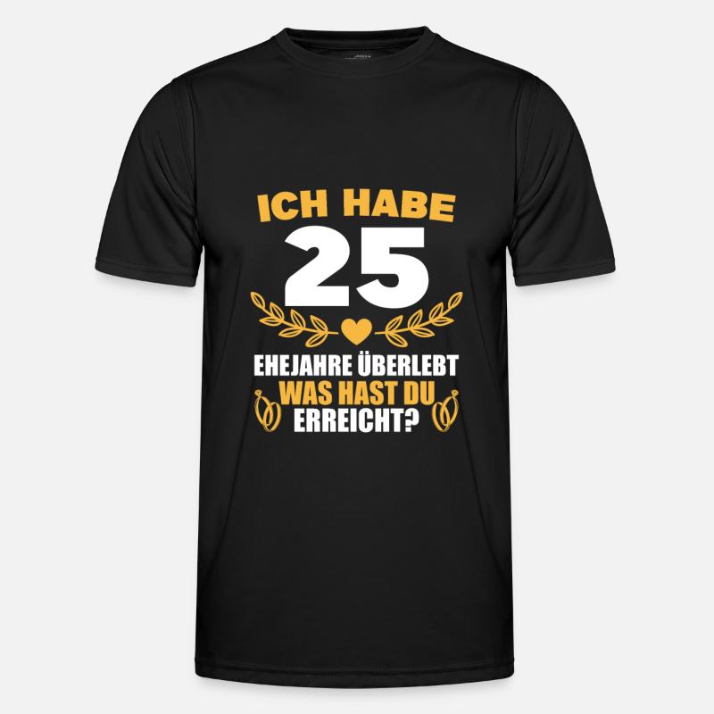 25. Hochzeitstag Silberhochzeit Geschenkidee Männer Funktions-T-Shirt