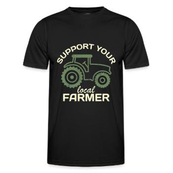 Support Your Local Farmer Farmers Local Food - Men's Functional T-Shirt - black - Front - AI Model Male 178 dark (178cm)