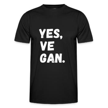 Yes We Can Vegan protection des animaux - T-shirt sport Homme - noir - Devant - AI Model Male 178 dark (178cm)