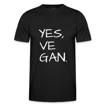 Yes We Can Vegan protection des animaux - T-shirt sport Homme - noir - Devant - AI Model Male 178 dark (178cm)