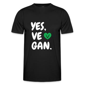 Yes We Can Vegan protection des animaux - T-shirt sport Homme - noir - Devant - AI Model Male 178 dark (178cm)