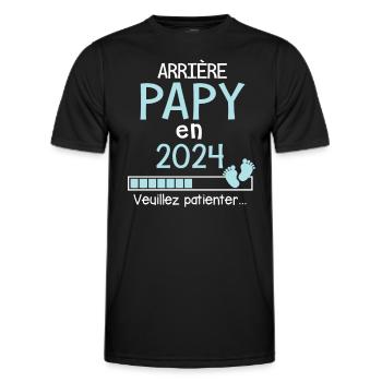 Arrière Papy en 2024 cadeau futur Grand-père - T-shirt sport Homme - noir - Devant - AI Model Male 178 dark (178cm)