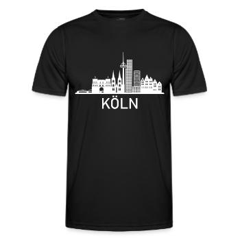 City of Cologne Skyline Cologne City Germany - Men's Functional T-Shirt - black - Front - AI Model Male 178 dark (178cm)