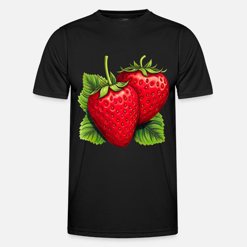 Erdbeere Erdbeeren für einen Erdbeer Liebhaber - Männer Funktions-T-Shirt - Schwarz
