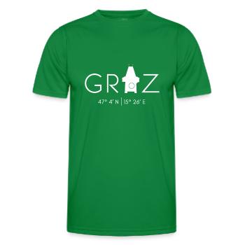 Graz - Clock Tower - Men's Functional T-Shirt - kelly green - Front - AI Model Male 178 dark (178cm)