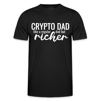 A Crypto Dad like a normal Dad but richer - Men's Functional T-Shirt - black - Front - AI Model Male 178 dark (178cm)
