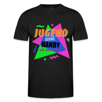 Jugend ohne Handy - Ich war dabei - Männer Funktions-T-Shirt - Schwarz - Vorne - AI Model Male 178 dark (178cm)