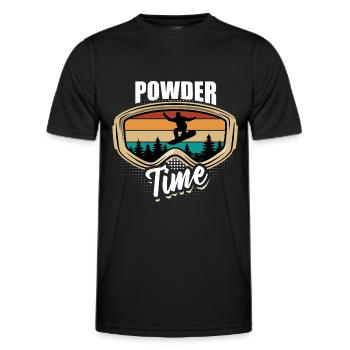 C’est l’heure de la poudreuse, du snowboard, du halfpipe, des sports d’hiver - T-shirt sport Homme - noir - Devant - AI Model Male 178 dark (178cm)