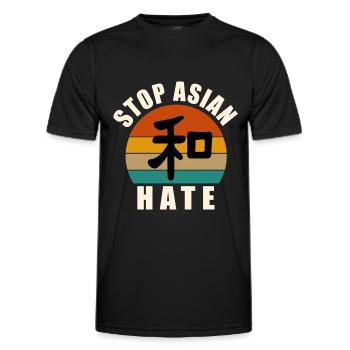 Arrêter la haine asiatique - T-shirt sport Homme - noir - Devant - AI Model Male 178 dark (178cm)