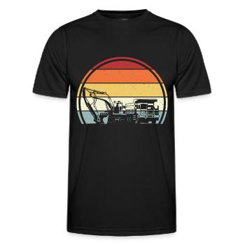 Bagger Baustelle - Männer Funktions-T-Shirt - Schwarz - Vorne - AI Model Male 178 dark (178cm)